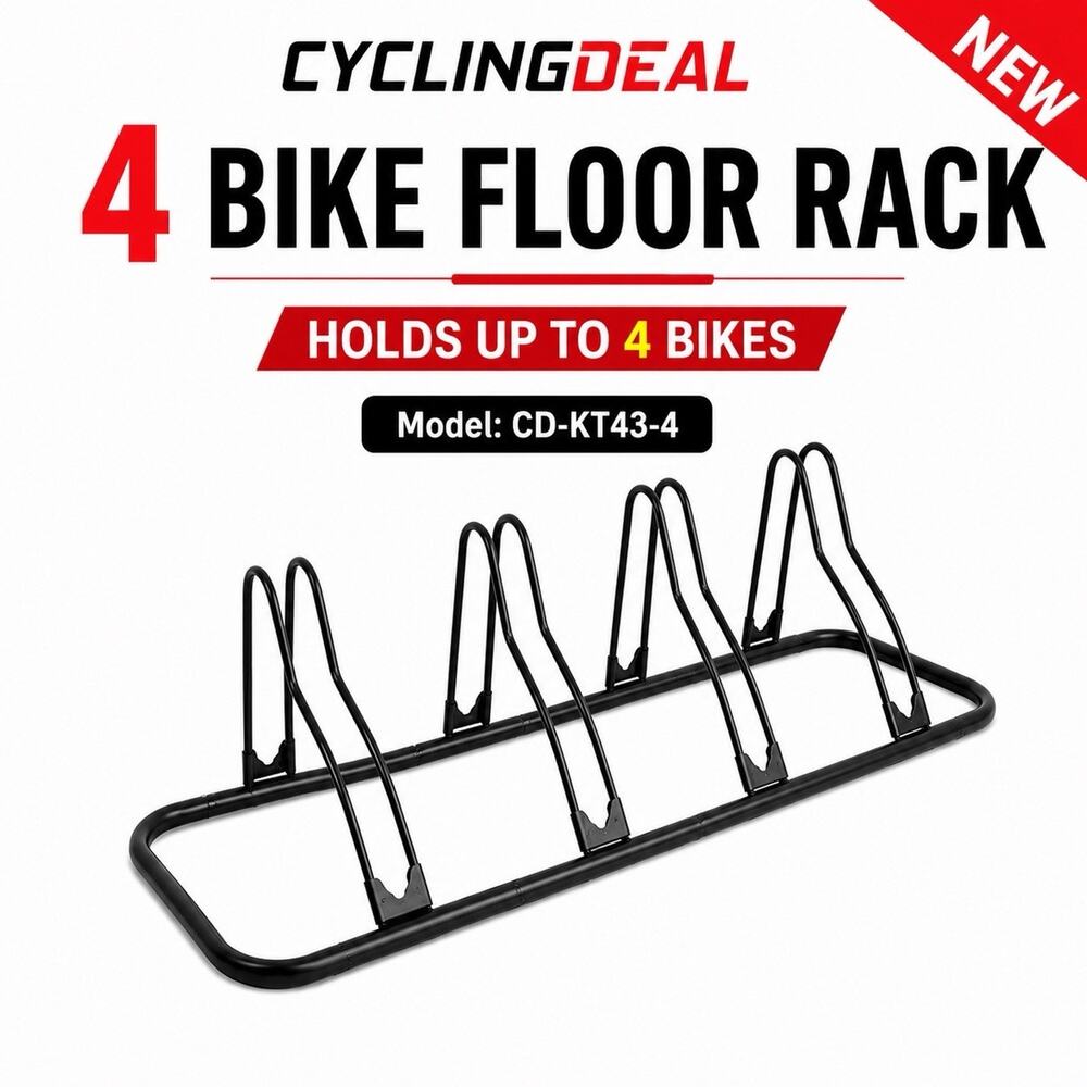 CyclingDeal CD-KT43-4 4 Bike Floor Rack Stand 12-29" MTB Road Garage Storage